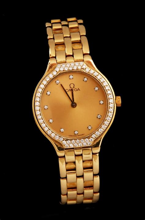 womens gold omega watch|omega 18k gold ladies watch.